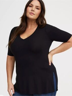 Torrid Favorite Tunic Super Soft V-Neck Side Slit Tee
